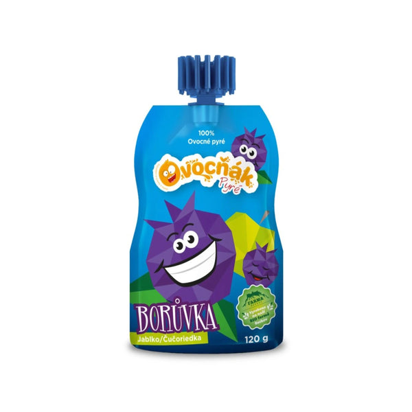 332080 Pyré ovocné jablko-borůvka 120 g OVOCŇÁK-1