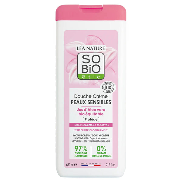SO’BiO étic Krém sprchový pro citlivou pleť s aloe vera BIO (650 ml)