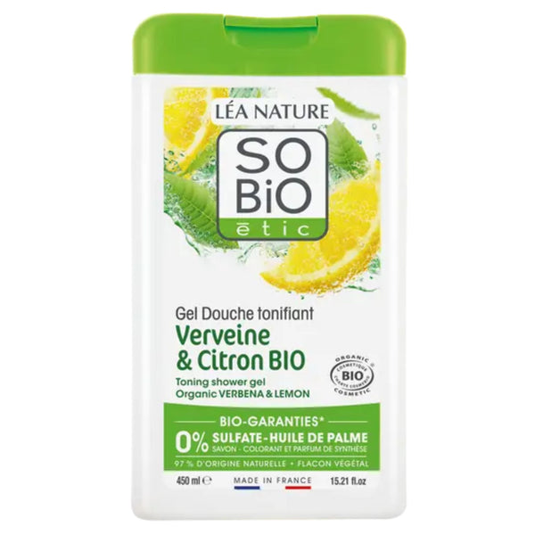SO’BiO étic Gel sprchový s verbenou a citronem BIO (450 ml)