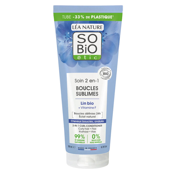 SO’BiO étic Péče 2v1 pro kudrnaté vlasy s vitaminem F a lněným semínkem BIO (200 ml)