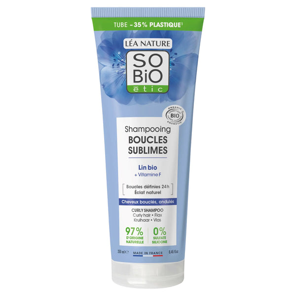 SO’BiO étic Šampon pro kudrnaté vlasy s vitaminem F a lněným semínkem BIO (250 ml)