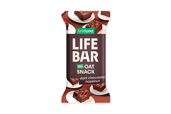 Lifefood Tyčinka Lifebar Oat Snack Dark Chocolate Hazelnut BIO (40 g)