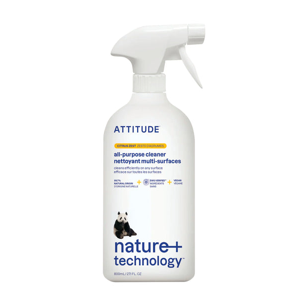Attitude Univerzální čistič s vůní citronové kůry s rozprašovačem (800 ml)