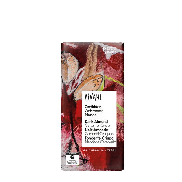 665381 Čokoláda hořká s mandlemi a karamelem 55 % 80 g BIO VIVANI-1