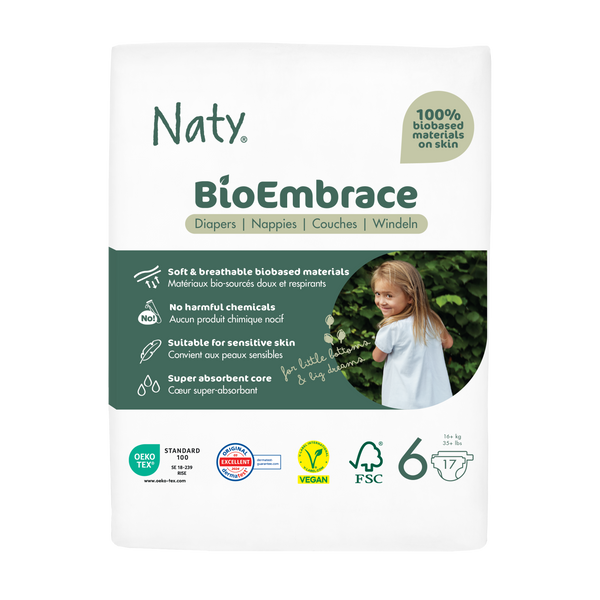 Naty BioEmbrace Ekoplenky XL 16+ kg - vel. 6 (17 ks)