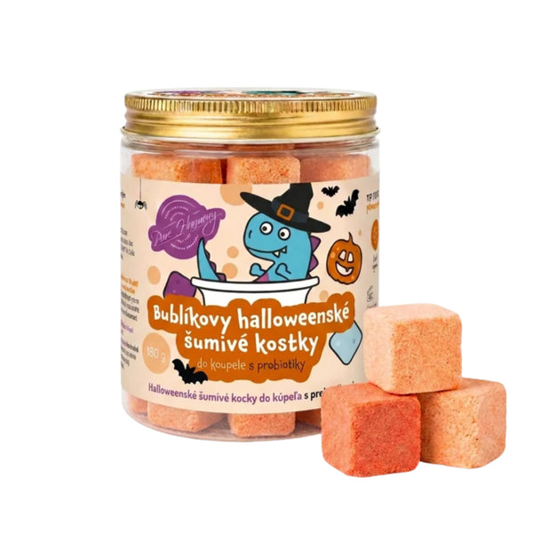 Pure Harmony Bublíkovy halloweenské šumivé kostky do koupele s probiotiky (180 g)