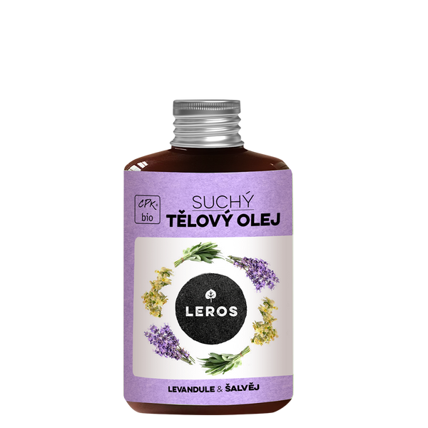 LEROS Suchý tělový olej BIO (100 ml) - Levandule & šalvěj