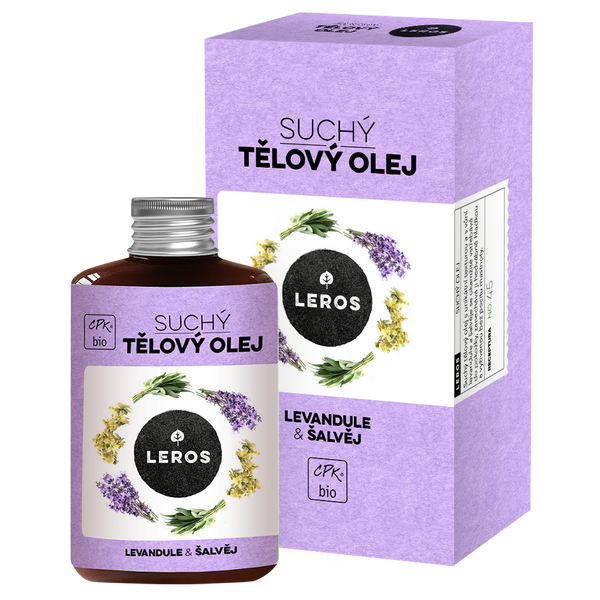 LEROS Suchý tělový olej BIO (100 ml) - Levandule & šalvěj