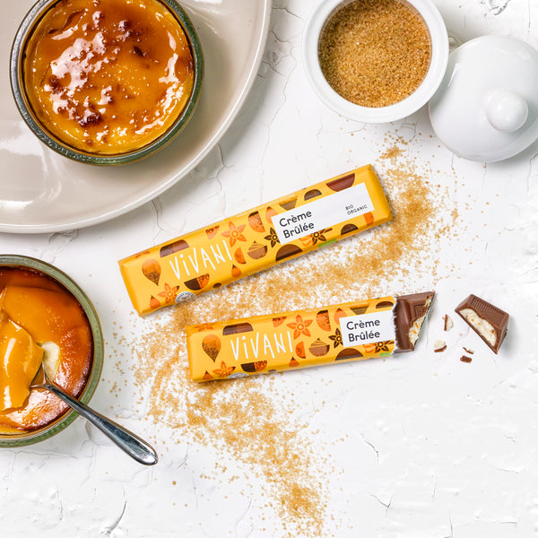 Vivani Tyčinka mléčná čokoláda Creme brulée BIO (40 g)