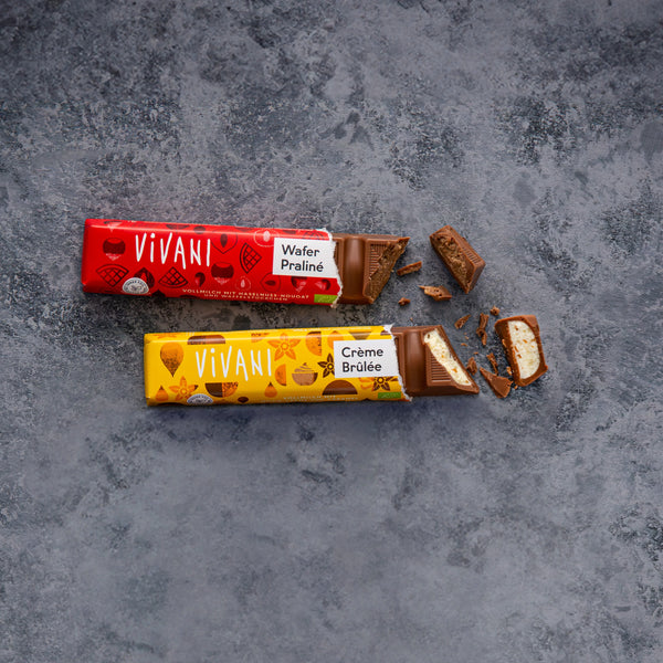 Vivani Tyčinka mléčná čokoláda nugát-oplatka BIO (40 g)