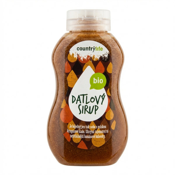 Country Life Sirup datlový BIO (250 ml/345 g) - zcukernatělý, min. trv. 7/2026