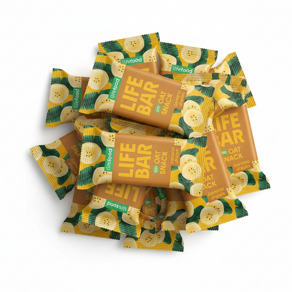 Lifefood Zvýhodněná sada 13 + 2 tyčinky zdarma - Lifebar Oat Snack Banana Dream BIO (15 x 40 g)