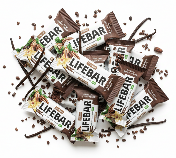Lifefood Zvýhodněná sada 13 + 2 tyčinky zdarma - Lifebar InChoco vanilková s kakaovými boby RAW BIO (15 x 40 g)
