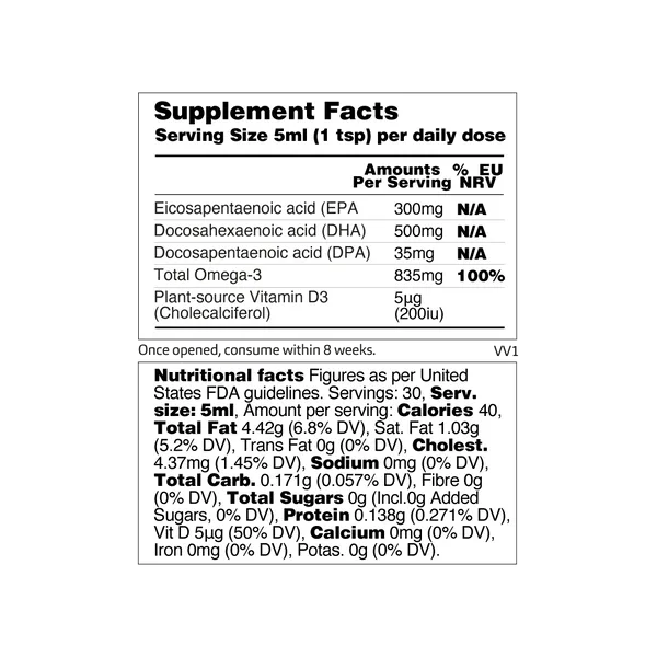 Vegetology Omega-3 tekutý, EPA a DHA s vit. D3 (150 ml)