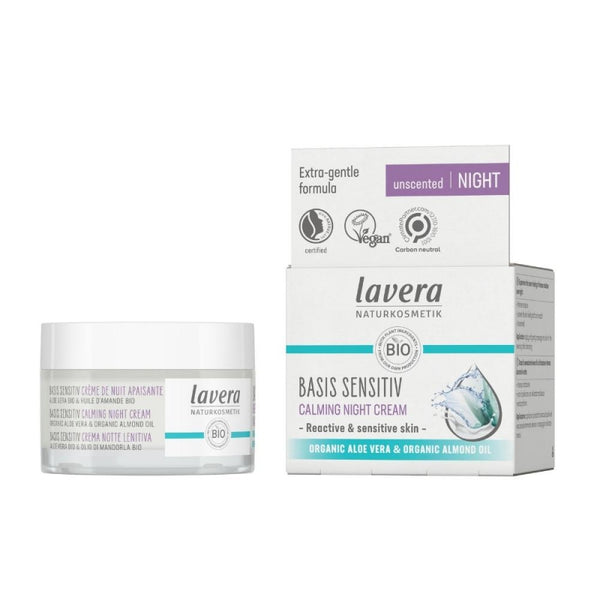 Lavera Basis Sensitive Zklidňující hydratační krém bez parfemace - noční (50 ml)