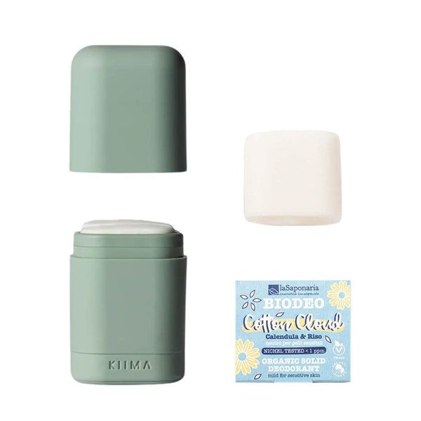 laSaponaria Zvýhodněná sada Tuhý deodorant Cotton Cloud s aplikátorem