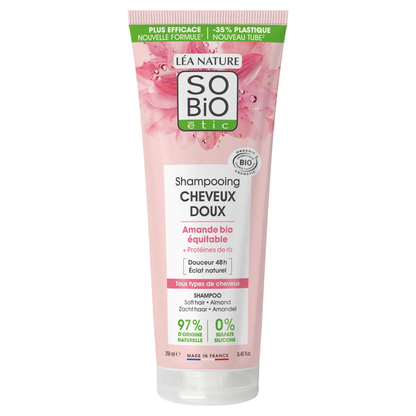SO’BiO étic Šampon zjemňující s mandlovým mlékem a rýžovými proteiny BIO (250 ml)