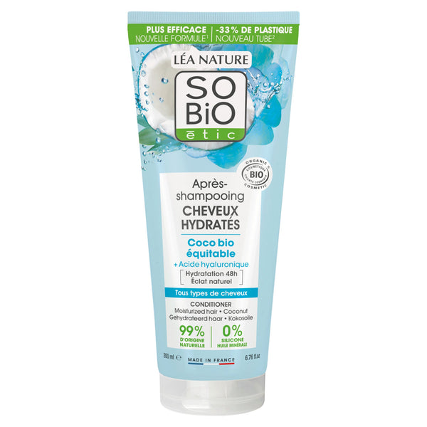 SO’BiO étic Kondicionér hydratační s kokosem a kyselinou hyaluronovou BIO (200 ml)