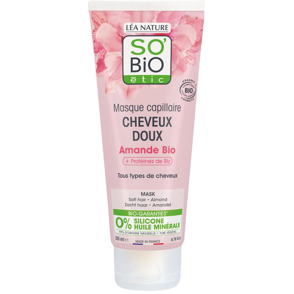 SO’BiO étic Maska a péče bezoplachová 2v1 s mandlovým mlékem a rýžovými proteiny BIO (200 ml)