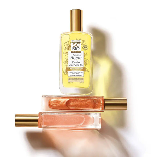 SO’BiO étic Précieux Argan Pěstící olej na tělo, tvář i vlasy BIO - růžový (100 ml)