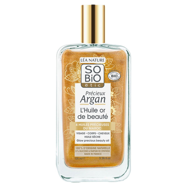 SO’BiO étic Précieux Argan Pěstící olej na tělo, tvář i vlasy BIO - zlatý (100 ml)