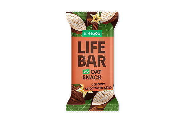 Lifefood Zvýhodněná sada 13 + 2 tyčinky zdarma - Lifebar Oat Snack Chocolate Chip BIO (15 x 40 g)