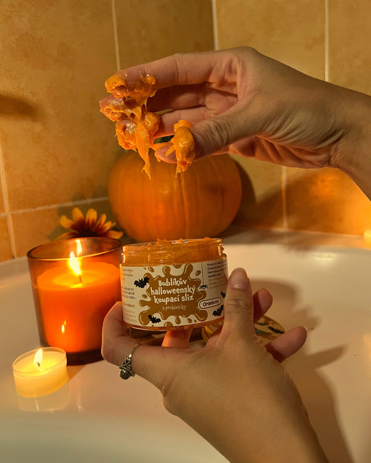 Pure Harmony Bublíkův halloweenský koupací sliz s probiotiky - oranžový (140 g)