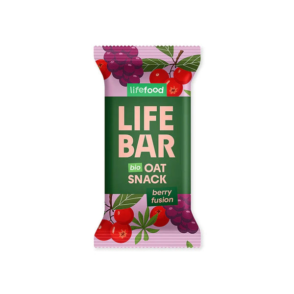 Lifefood Zvýhodněná sada 13 + 2 tyčinky zdarma - Lifebar Oat Snack Berry Fusion BIO (15 x 40 g)