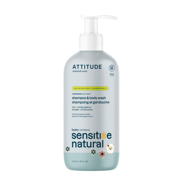 Attitude Dětský sprchový gel a šampon 2v1 s ovsem pro citlivou pokožku (473 ml)