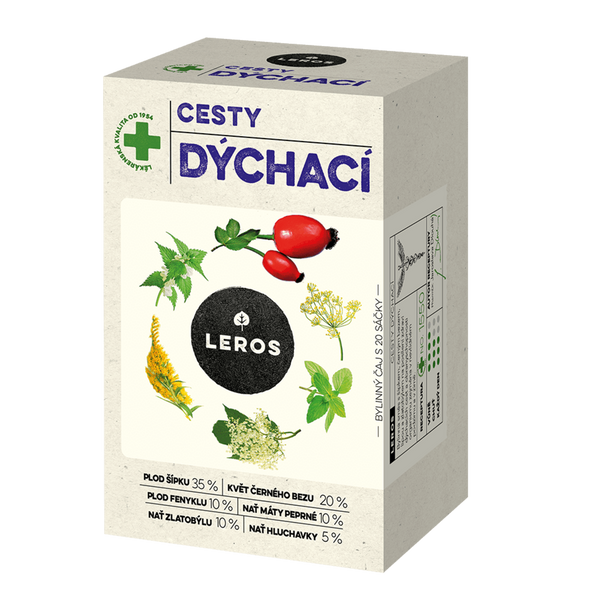 LEROS Bylinný čaj Cesty dýchací - nálev. sáčky (20 x 1,5 g)