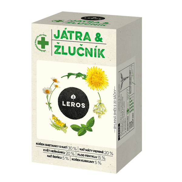 LEROS Bylinný čaj Játra & žlučník - nálev. sáčky (20 x 1,5 g)
