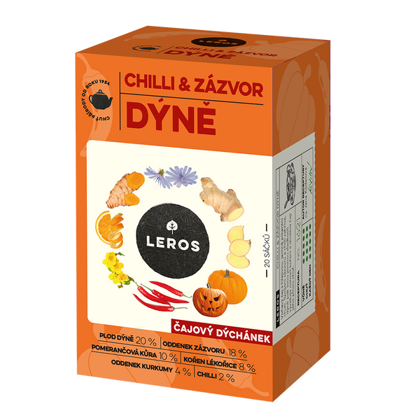 LEROS Čajový dýchánek Chilli, zázvor & dýně - nálev. sáčky (20 x 2 g)