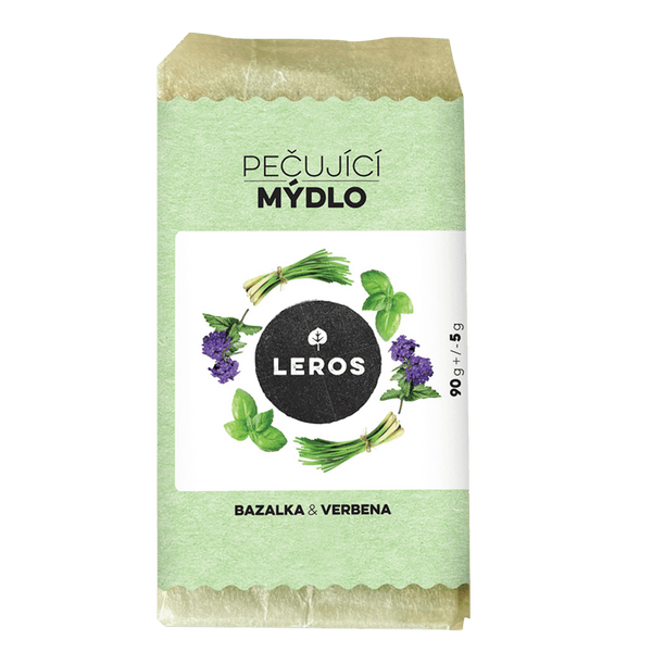 LEROS Pečující mýdlo (90 g) - Bazalka & verbena
