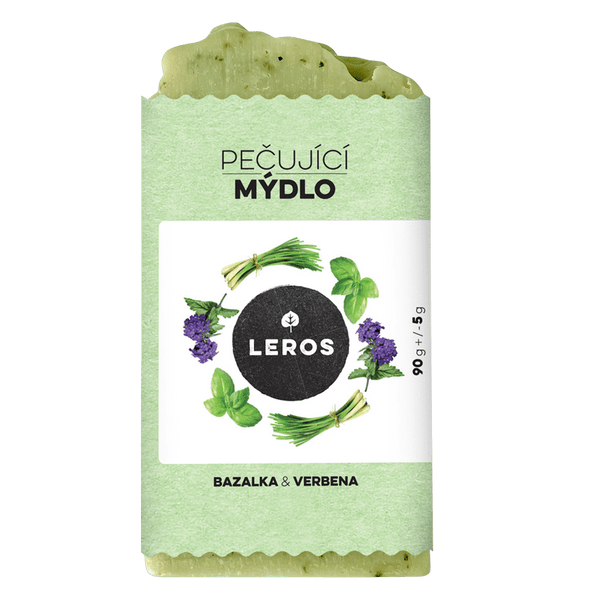 LEROS Pečující mýdlo (90 g) - Bazalka & verbena