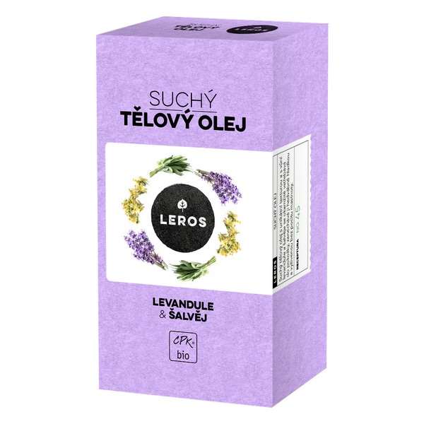 LEROS Suchý tělový olej BIO (100 ml) - Levandule & šalvěj