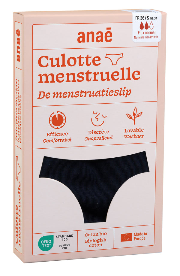 Anaé by Ecodis Menstruační kalhotky Panty na střední menstruaci - černé