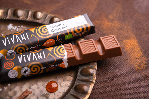 Vivani Tyčinka mléčná čokoláda karamel BIO (40 g)