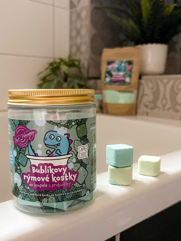 Pure Harmony Bublíkovy šumivé rýmové kostky do koupele s probiotiky (180 g)