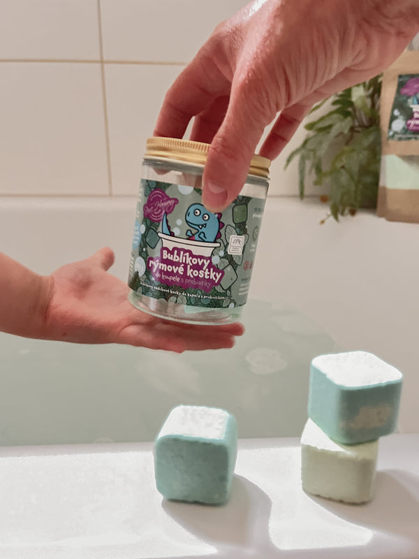 Pure Harmony Bublíkovy šumivé rýmové kostky do koupele s probiotiky (180 g)