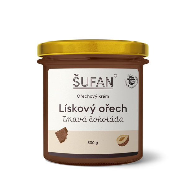 Šufan Lískooříškové máslo s tmavou čokoládou
