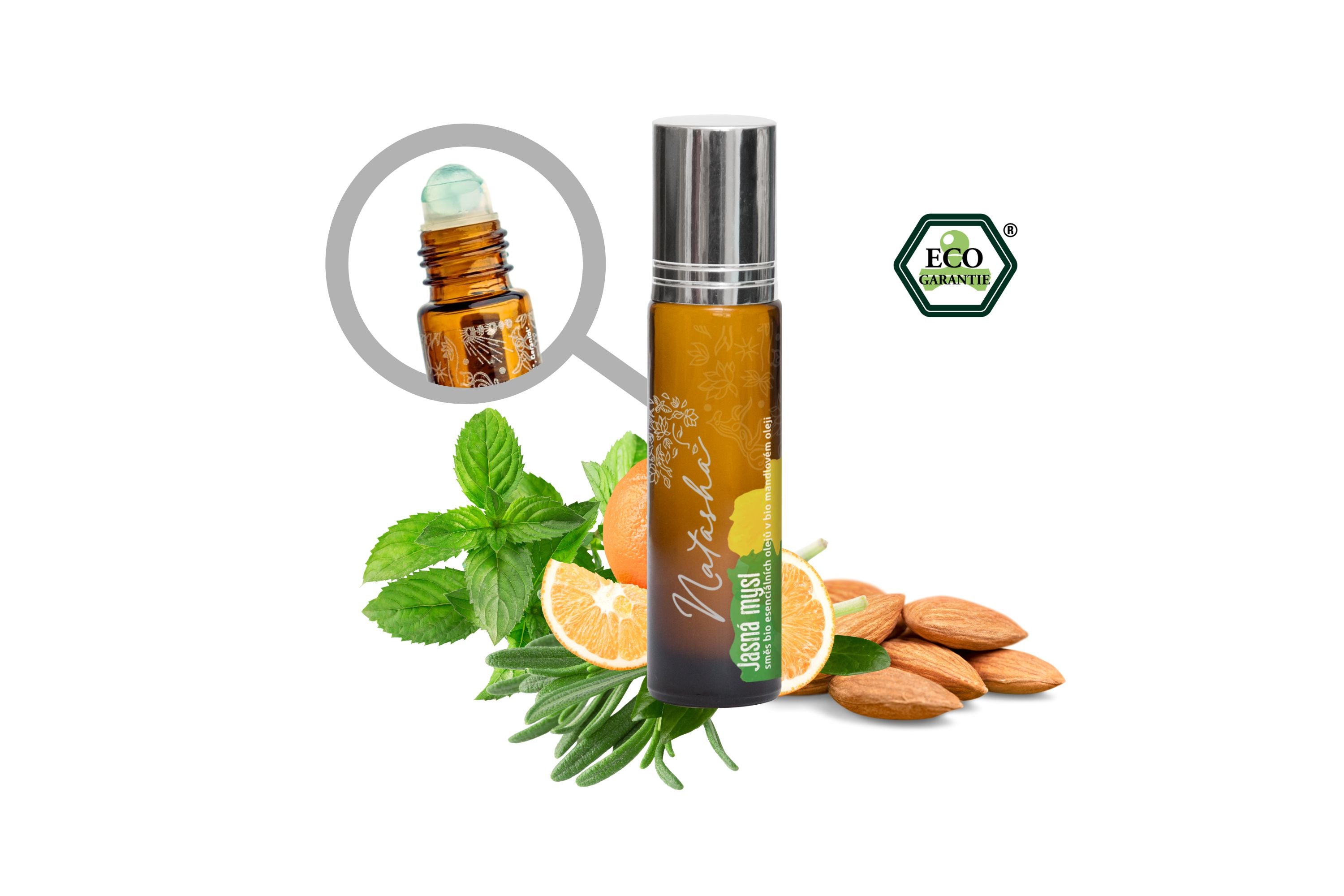 Natasha Roll-on Směs esenciálních olejů - Jasná mysl (10 ml)