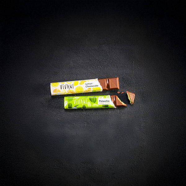 Vivani Tyčinka mléčná čokoláda Pistacchio Dubai style BIO (40 g)