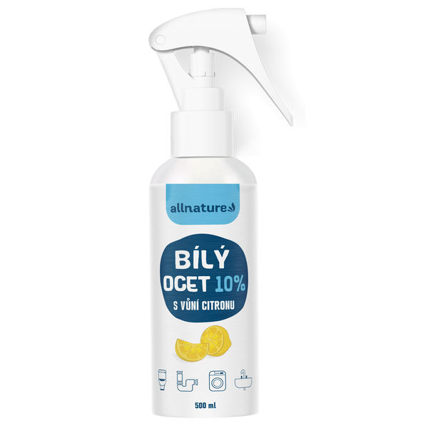 Allnature Bílý ocet sprej 10% s vůní citrónu