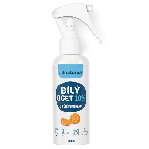 Allnature Bílý ocet sprej 10% s vůní pomeranče (500 ml)
