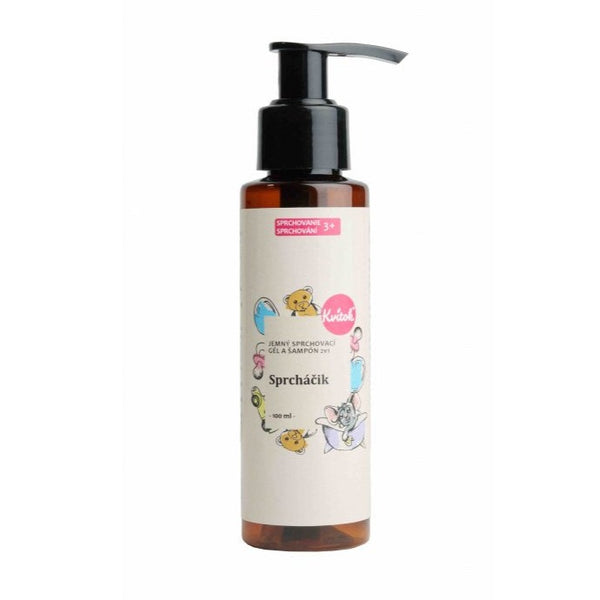Kvitok Jemný dětský sprchový gel a šampon 2v1 Sprcháček - vzorek (5 ml)
