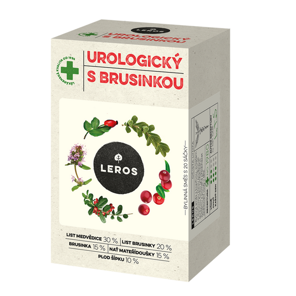 LEROS Bylinný čaj urologický s brusinkou - nálev. sáčky (20 x 1,5 g)