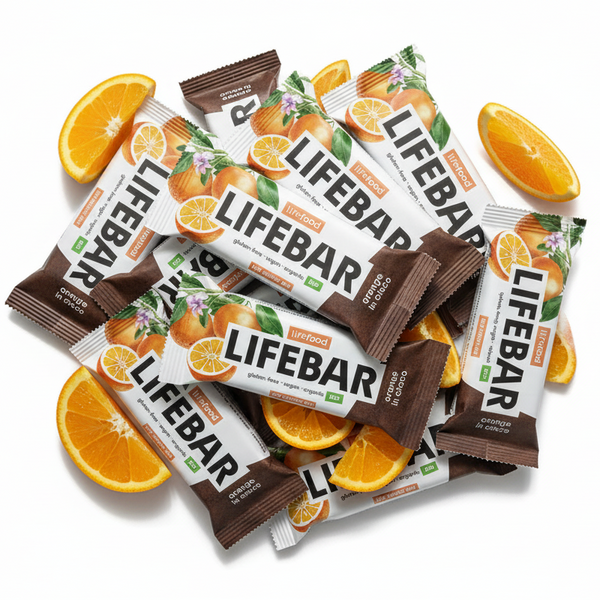 Lifefood Zvýhodněná sada 13 + 2 tyčinky zdarma - Lifebar InChoco pomerančová RAW BIO (15 x 40 g)