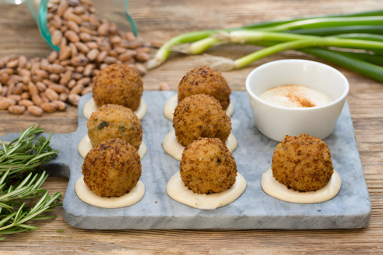 Arancini s fazolemi borlotti