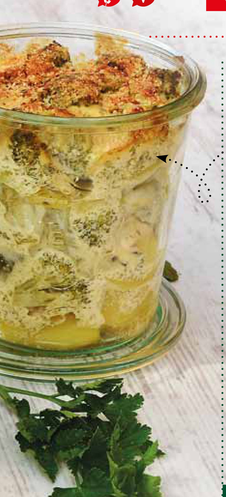 Bramborovo-brokolicový gratin s kešu parmezánem