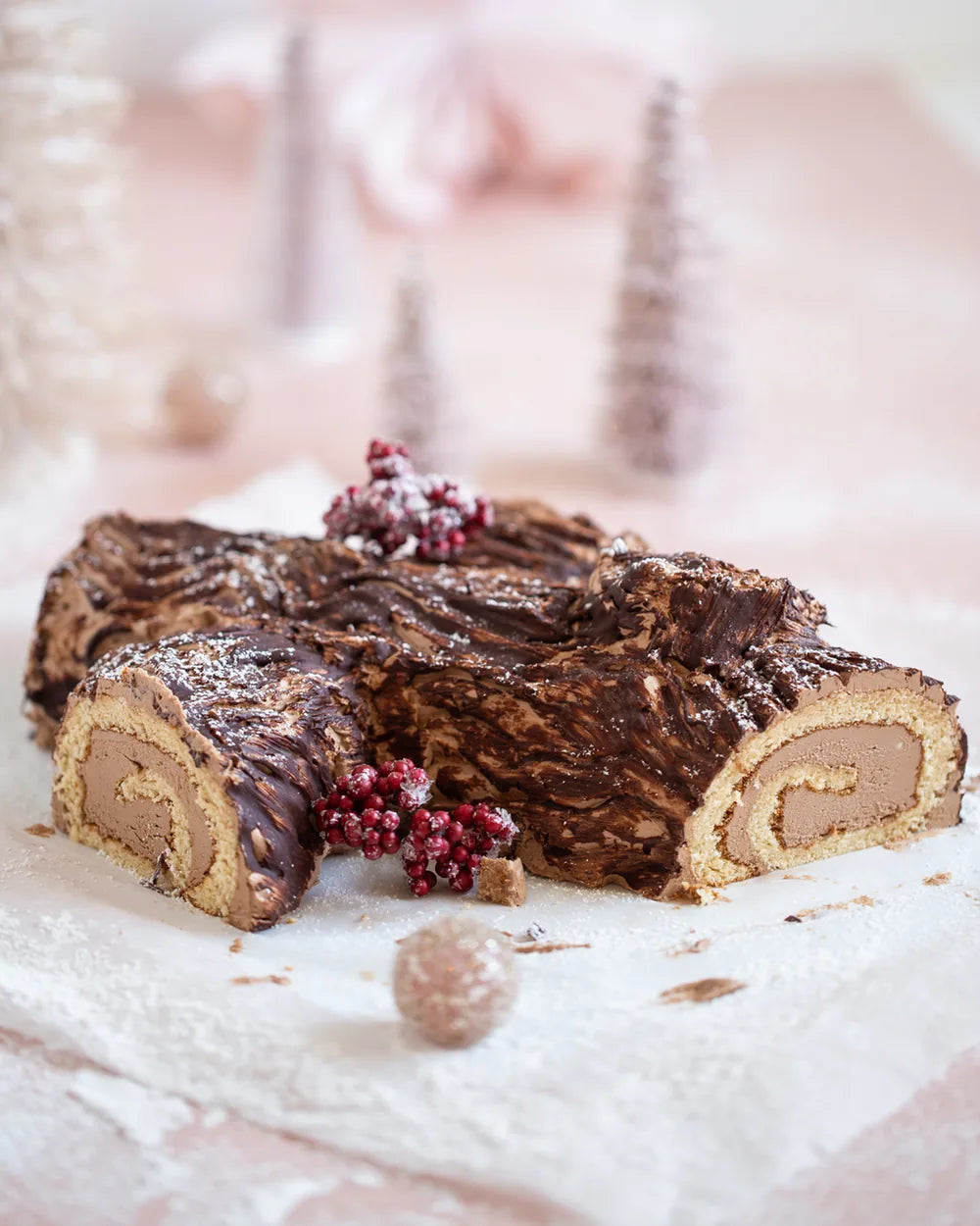 Bûche de Noël s čokoládovým máslovým krémem
